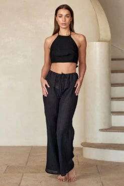 Belize Pant - Black Crinkle Linen 15 Belize Pant - Black Crinkle Linen -Sunny Tide Shop 1 a902e073 2bbe 450c a24d 9b5c3a5150f9