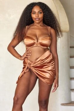 St. Barth's Skirt - Bronze Shiny Jersey -Sunny Tide Shop 1 bb91e965 a166 4cf9 8db1 e39129f619f5