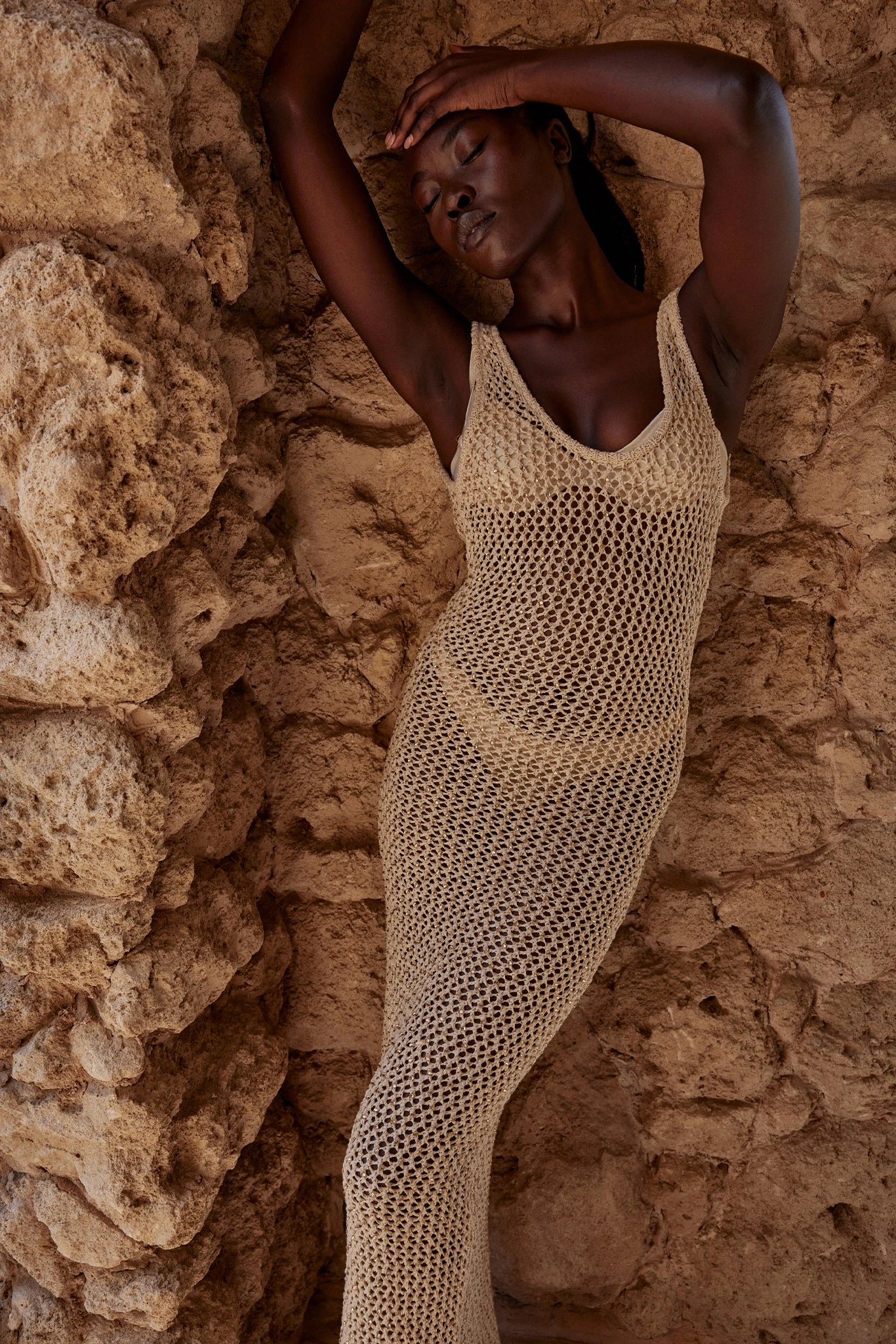 Hamptons Dress - Champagne Diamond Crochet 3 Hamptons Dress - Champagne Diamond Crochet - Image 3