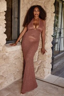 Catania Dress - Bronze Lurex Lace Crochet -Sunny Tide Shop 2 2f02c3a2 2262 46aa 8db9 3618067a2e0d