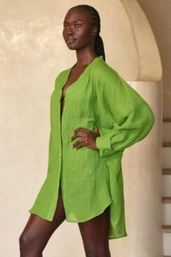 Barcelona Tunic - Cypress Crinkle Linen -Sunny Tide Shop 2 bc17e825 eea7 4e07 86ba 828490ce6f8e