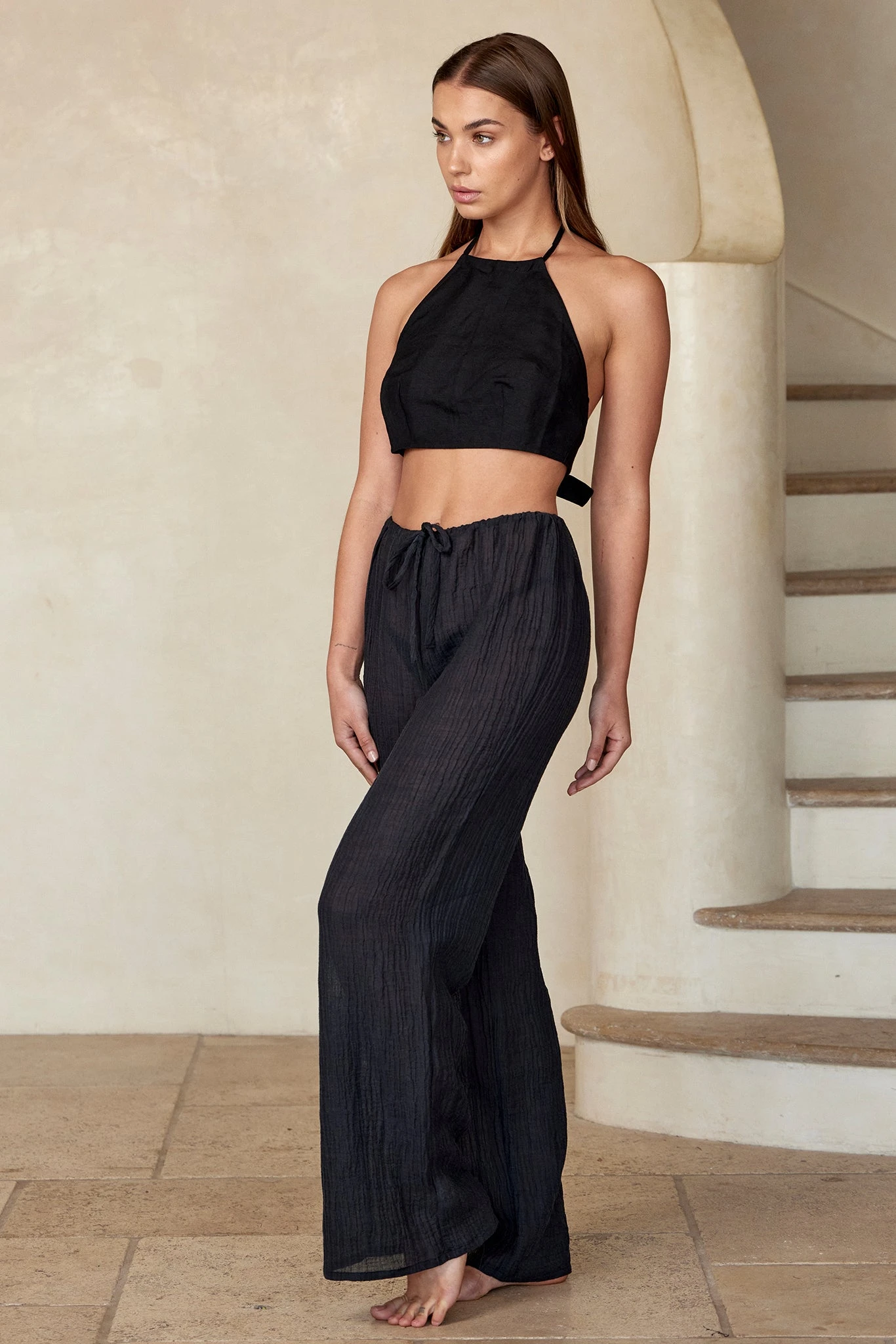 Belize Pant - Black Crinkle Linen 8 Belize Pant - Black Crinkle Linen - Image 8