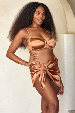 St. Barth's Skirt - Bronze Shiny Jersey -Sunny Tide Shop 3 e7efb3bd 08ee 4de7 a709 b863d09d91d4