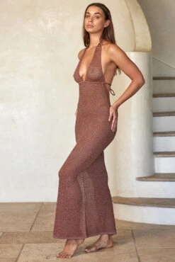 Catania Dress - Bronze Lurex Lace Crochet -Sunny Tide Shop 5 303ca029 c55b 406f 9c0d f9205cc18c15