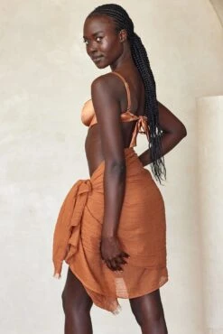 St. Tropez Sarong - Bronze Crinkle Linen -Sunny Tide Shop 5 eb437781 0a19 4456 8487 51dfdc5d2d36