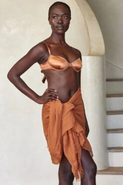 St. Tropez Sarong - Bronze Crinkle Linen -Sunny Tide Shop 6 28a0223d 826b 4f1c a2f4 d574e66223d7