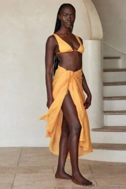 St. Tropez Sarong - Clementine Crinkle Linen -Sunny Tide Shop 6 621f3460 a5c0 4d38 906b ea1f386bc6ed