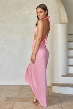 St. Tropez Sarong - Guava Crinkle Linen -Sunny Tide Shop 8 7f1b83fd 06c2 4c9c bd3a bd4429f748a8