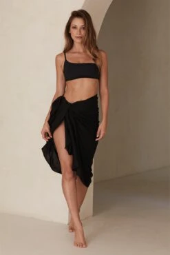 Amalfi Sarong - Black -Sunny Tide Shop Amalfi Sarong AltBlack