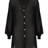 Barcelona Tunic - Black Crinkle Linen