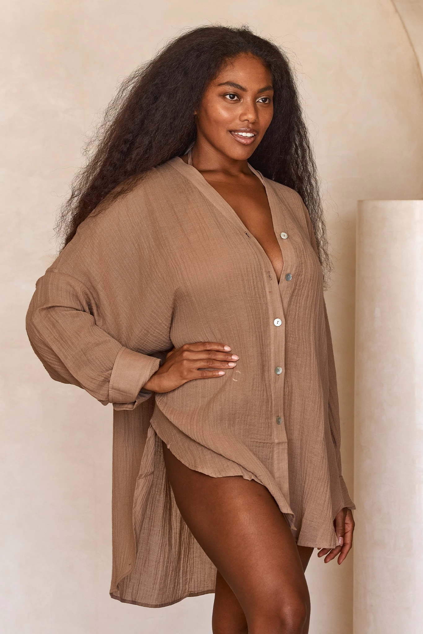 Barcelona Tunic - Husk Crinkle Linen 10 Barcelona Tunic - Husk Crinkle Linen - Image 10