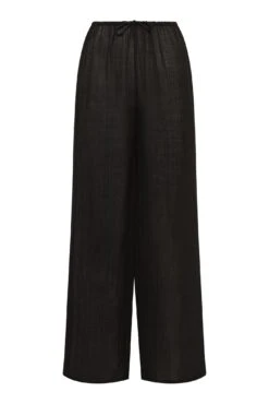 Belize Pant - Black Crinkle Linen