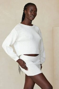 Brampton Island Sweater - White -Sunny Tide Shop Brampton Island Sweater White
