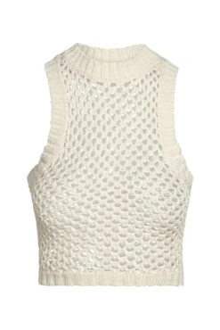 Key West Top - Ivory Petit Crochet