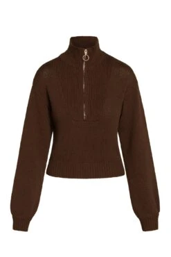 Lisbon Quarter Zip Sweater - Coco -Sunny Tide Shop LISBON QUARTER ZIP CLIFFISDE 1