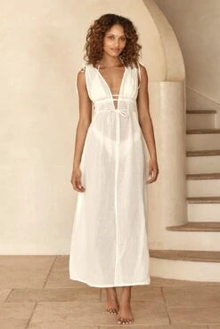 Mallorca Dress - Ivory -Sunny Tide Shop Mallorca Dress Ivory 3
