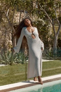 Montego Dress - Pearl Shimmer -Sunny Tide Shop Montego Dress Pearl Shimmer Alt