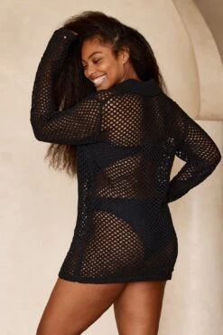 Newport Dress - Black Crochet -Sunny Tide Shop Newport Dress Black Crochet 6