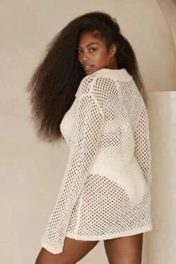 Newport Dress - Ivory Crochet -Sunny Tide Shop Newport Dress Ivory Crochet 2