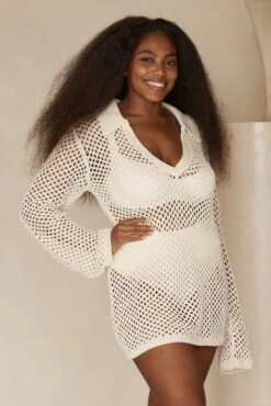 Newport Dress - Ivory Crochet -Sunny Tide Shop Newport Dress Ivory Crochet 3