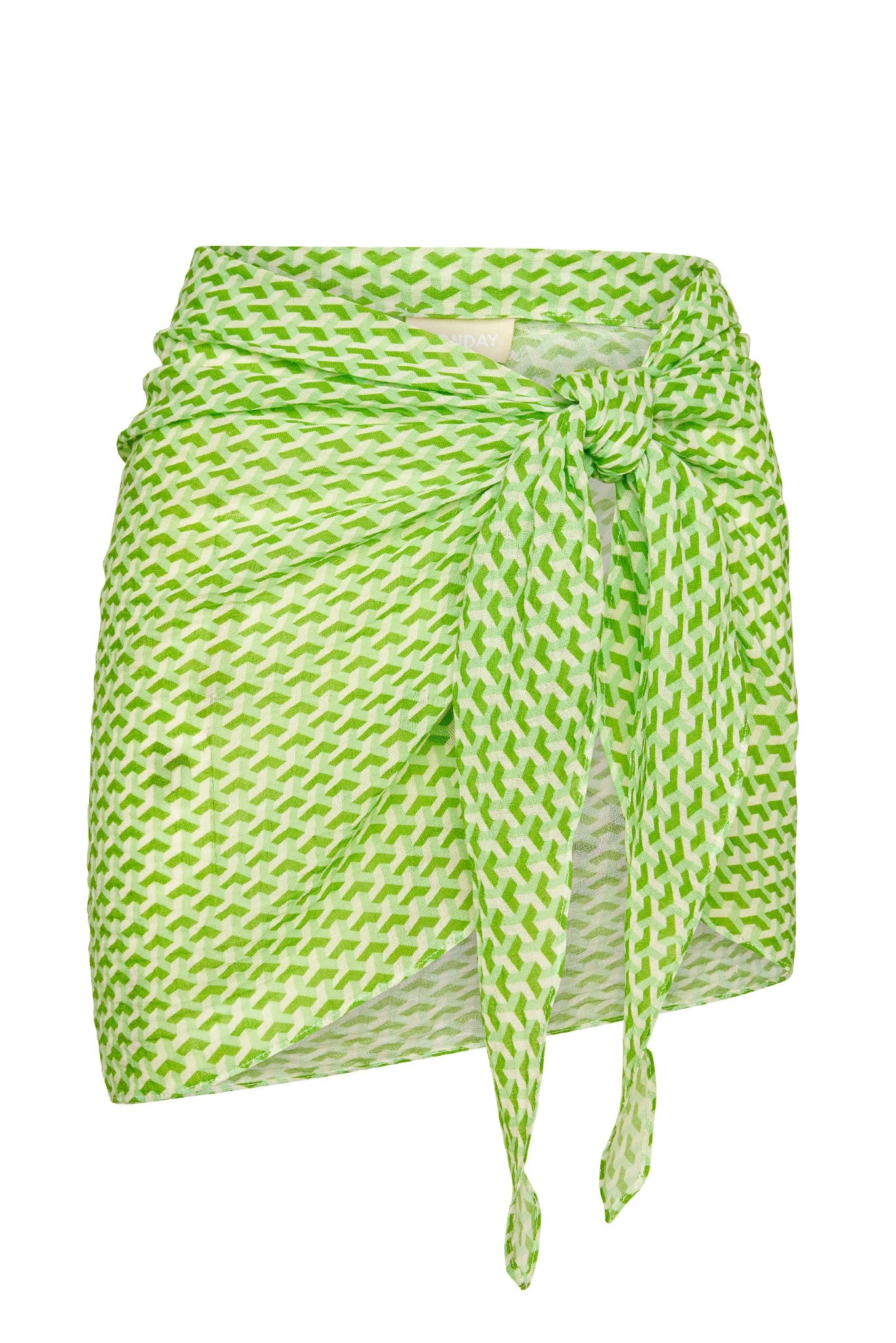 South Beach Sarong - Cypress Geo Crinkle Linen 1 South Beach Sarong - Cypress Geo Crinkle Linen