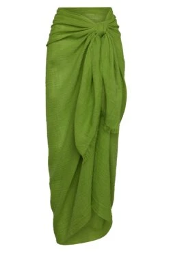 St. Tropez Sarong - Cypress Crinkle Linen