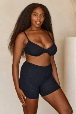 Santa Cruz Short - Black Crinkle 9 Santa Cruz Short - Black Crinkle -Sunny Tide Shop Santa Cruz Short Black Crinkle 3