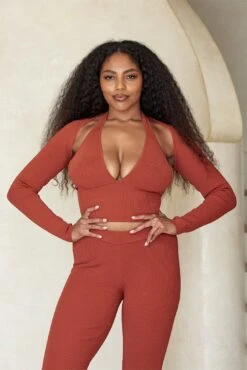 Silver Lake Knitwear Bolero - Copper Rib -Sunny Tide Shop Silver Lake Knitwear Bolero Copper Rib 2