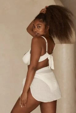 South Beach Sarong - Ivory Crinkle -Sunny Tide Shop South Beach Sarong Ivory 2