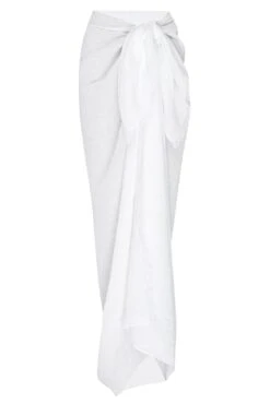 St. Tropez Sarong - White Crinkle Linen