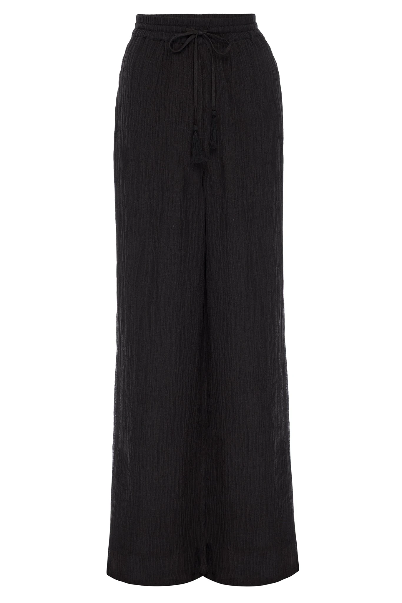 Tahiti Pant - Black Crinkle Linen 1 Tahiti Pant - Black Crinkle Linen