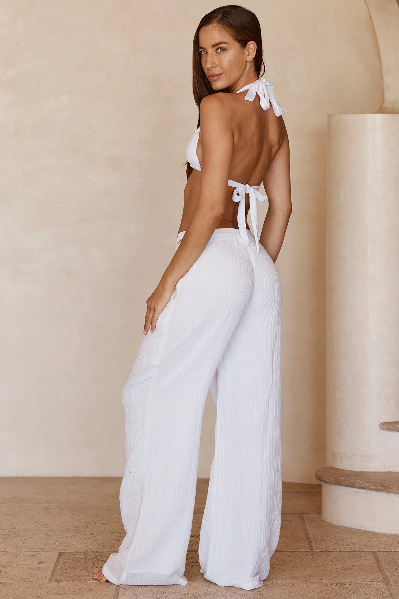 Tahiti Pant - White Crinkle Linen 5 Tahiti Pant - White Crinkle Linen - Image 5