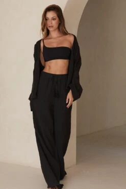 Tahiti Pant - Black Crinkle Linen 8 Tahiti Pant - Black Crinkle Linen -Sunny Tide Shop Tahiti Set 1 Black Crinkle Linen 9443e7b5 6475 4902 b941 6ffd7f307b8a