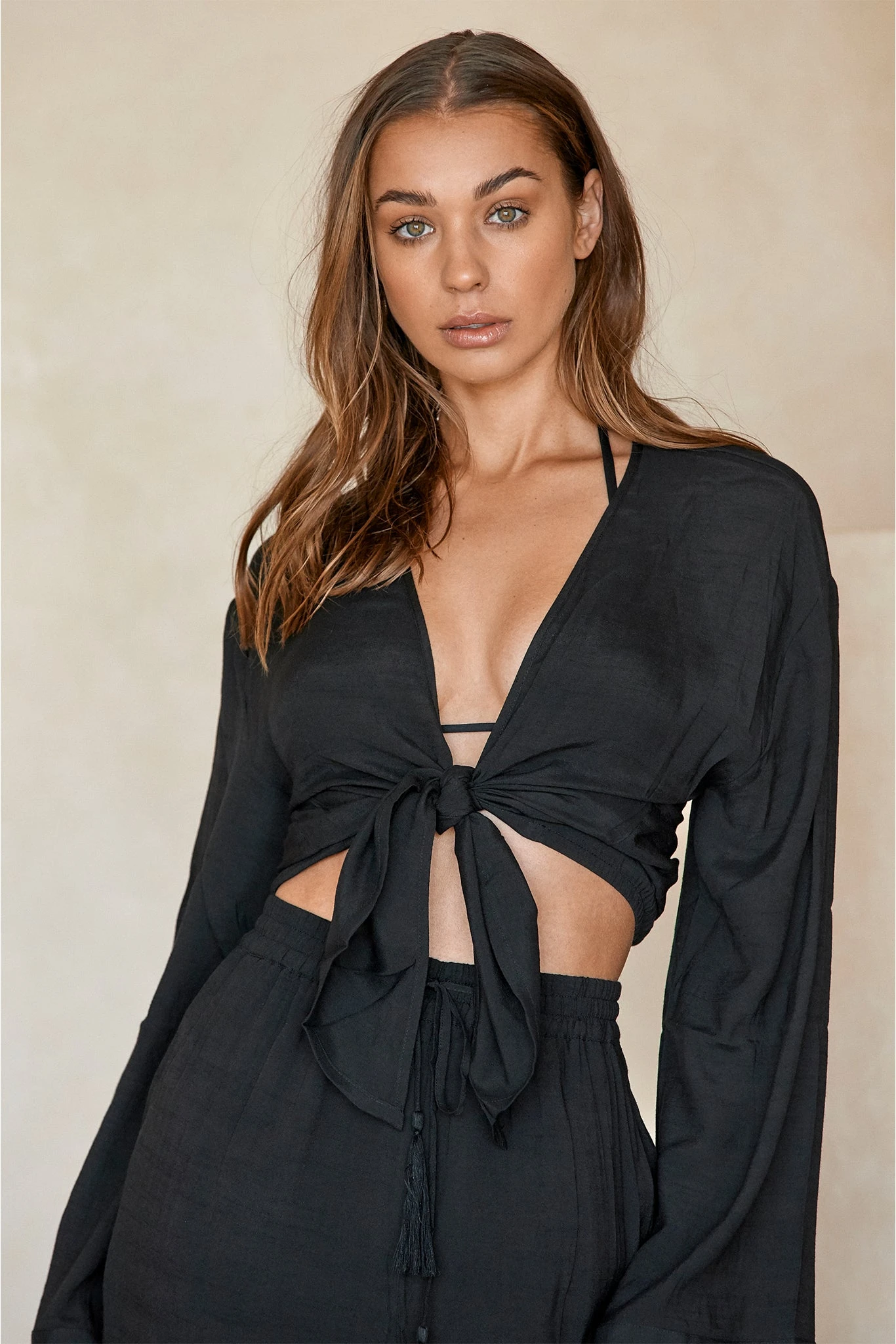 Tahiti Tie Top - Black 2 Tahiti Tie Top - Black - Image 2