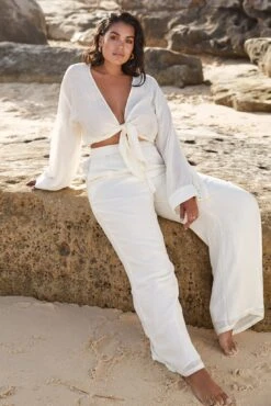 Tahiti Pant - Ivory -Sunny Tide Shop Voluptuous Tahiti Pant Ivory